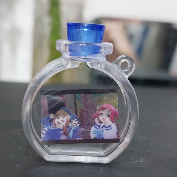 Mini Animes In A Bottle Phone Handbag Charm Keychain With Hoop Hook - Picture 1 of 3